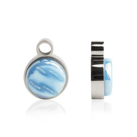 Silber Anhänger für Ohrringe in blau • Creolen Charm zum Wechseln • Edelstahl & recyceltes Glas • nachhaltiger Halbedelstein-Look • MIX AND MATCH