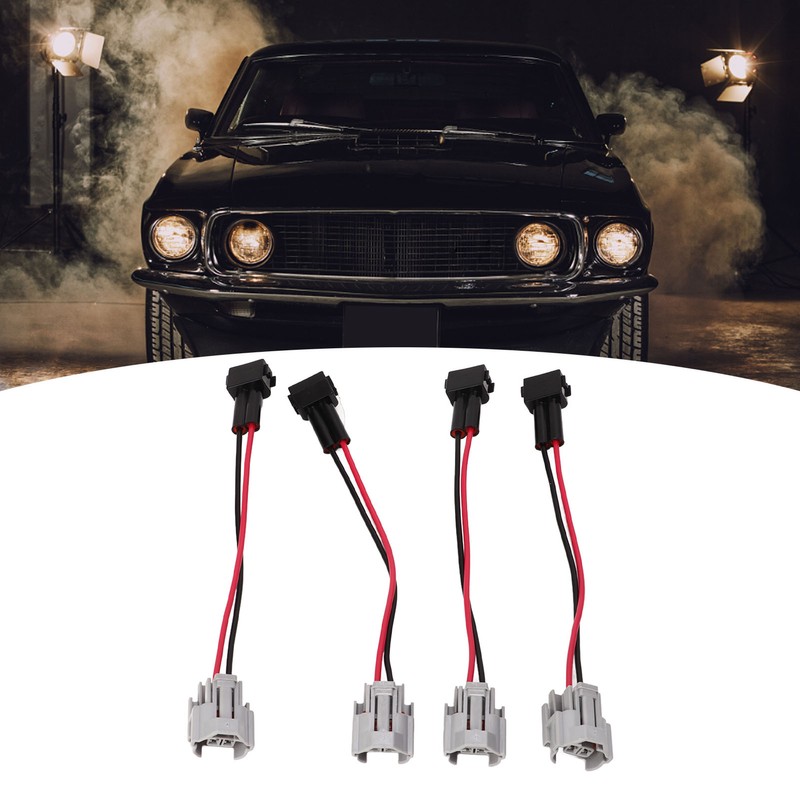 4pcs Fuel Injector Harness Adapter for DENSO Female to EV1