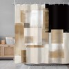 Black Brown Abstract Geometry Modern Tan Bathroom Shower Curtain Set