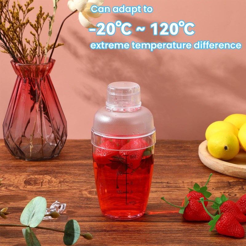 12 Pcs Plastic Cocktail Shaker Drink Mixer with Scales and