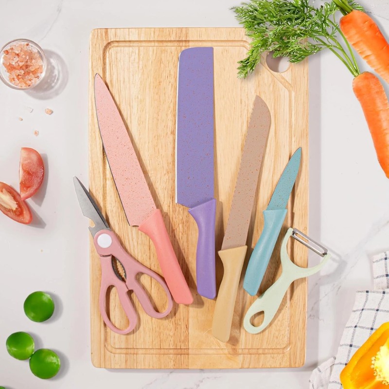 Kitchen Colorful Kitchen Knife Set 6 PCS, Colored Knives Set