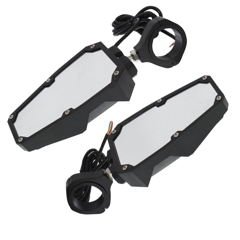 waltyotur UTV Rear View Side Mirrors wIth Lights Replacement for
