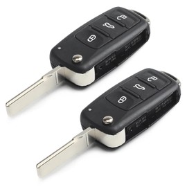 Kesiku 2pcs VW Key Shell Case for VW Polo Sharan Touran Tiguan Beetle Caddy Golf Transporter Scirocco Jetta Car Key 3 Button VW Polo Key Replacement Key VW Touran Remote Control