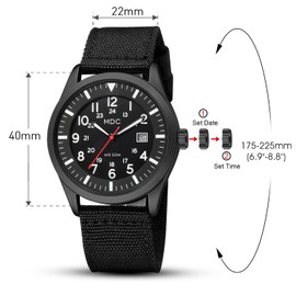 Infantry MDC Mens Military Analogue Quartz Watch, Army Tactical Wrist Watches for Men, Outdoor Field Work Wrsitwatch with Date Display, 5ATM Waterproof