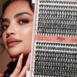 Higu Clace Eyelash Clusters 320PCS, Individual Eyelashes Mixed 9-16mm,Wispy Cluster Lashs Natural Lash Clusters,Eyelash Extensions Easy to Use at Home Eyelash Extension (30D+40D V01)