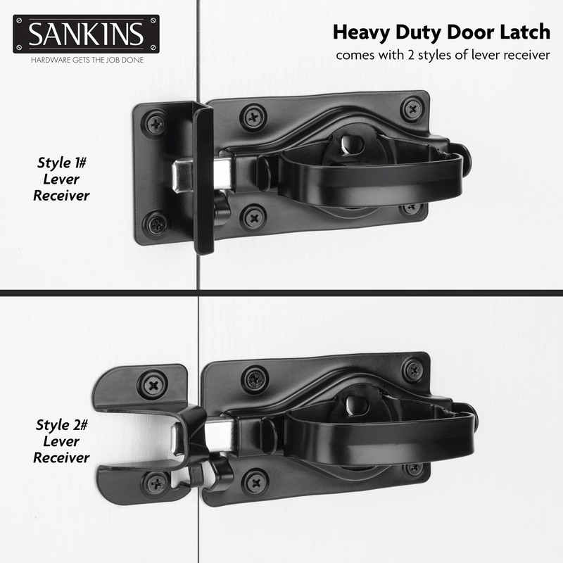 SANKINS Gate Door Latch, Dual-Sided Operation, Heavy Duty Durable Gate