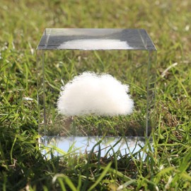 3D Cloud Crystal Cube Room Decor K9 Glass Paperweight Feng Shui Ornaments Figurines Engraving for Home 6 * 6CM