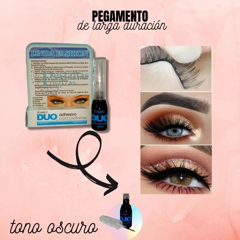 DUO RAYO 12 Pegamentos Para Pestañas Postizas Negro Duo Rayo