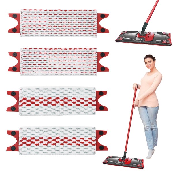 4 Pieces for Vileda Mop Refill Kit, for Vileda Ultramax Mop/UltraMax Plus/Easy Wring UltraMax 2in1 Absorbent Microfiber, for Floor Cleaning Stains