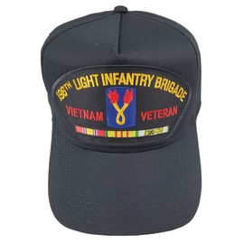 196TH Light Infantry Brigade Vietnam Veteran HAT with Ribbons and 196th Crest Cap - Black - Veteran Owned Business