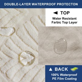 Waterproof Chair Covers Set of 2 - Stretch Xl/Oversized Extra Large Dining Room Chair Covers High Back Large Chair Cover Slipcover Washable Chair Protectors Covers Dining Chair Slipcovers（Cream）