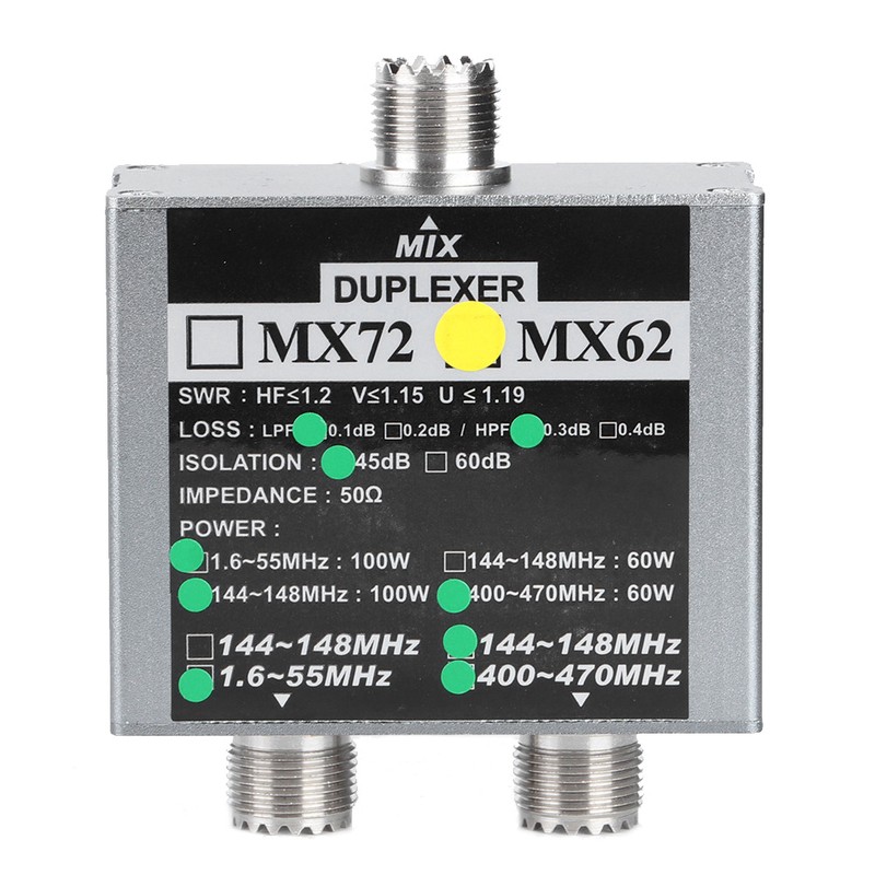 MX62 VHfUHF Duplexer 144148MHz 400470MHz Different Frequency Indoor Antenna Combiner
