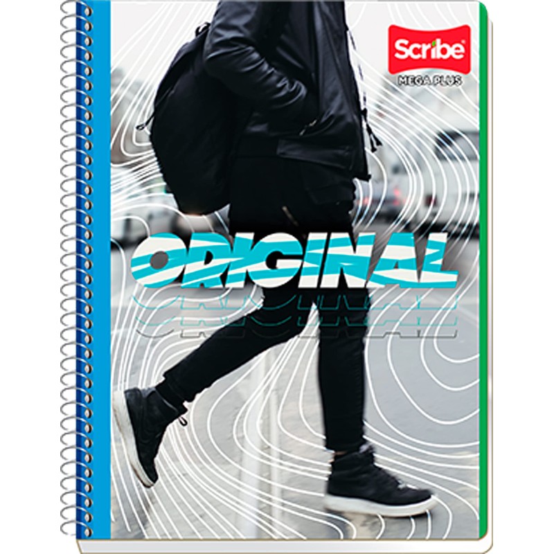 Scribe, MEGA PLUS, Cuaderno Profesional Espiral Sencillo de Pasta Semi
