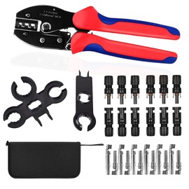 OBLLAR Solar Crimping Tool Cable Connector, with 6pcs Male Female Solar Connector + 2pcs Spanners Wrench + 1pc Wire Crimper + 1pc Tool Kit for 2.5/4/6mm² Solar PV Wire