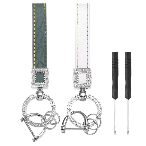 PATIKIL Leather Car Keychain, Microfiber Leather Bling Wristlet Keychains Key