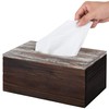 MyGift Rustic Distressed Textured Torched Wood Tissue Box Holder