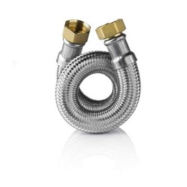 Tucai Flexible Hose Sanitary Bath/Kitchen 1 Inch DN25 12 Bar 300-1500 mm Size 1000 mm Silver HDPE High Pressure Hose for Heating and Utility Water/Rainwater, Includes Seals, Single Piece