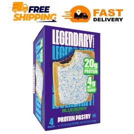 Legendary Foods Protein Pastry - Blueberry 4 Pack | Protein Snack | Gluten-Free|