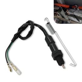 Shakas 1 PC Motorcycle Rear Foot Brake Light Switch Harness, M12 x 1.5 14.9" Tail Light Switch Cable with 5.9" Spring, Drum Brake System Accessories, Universal for Off-Road Motorcycle ATVs (Black)