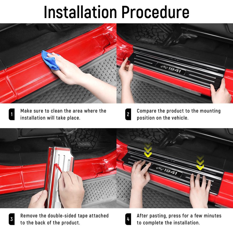 YOJOJOCO Door Sill Guards Compatible with Jeep Wrangler JL JLU