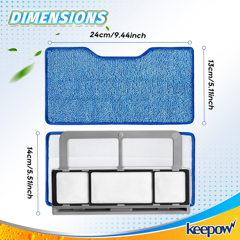 KEEPOW Reusable Mop Replacement Pads Compatible with Shark Vac Mop