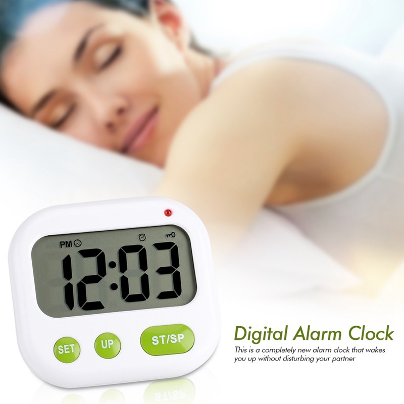 Music/Vibration Digital LCD Alarm Clock Electronic Kitchen Timer with Backlight