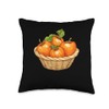 Persimmon Fruit In A Basket Throw Pillow