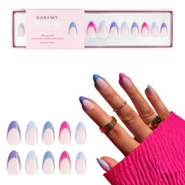 KIARA SKY Kiara Sky XPRESS PRO 100% Acrylic Press On Nails - Instant Salon Quality Manicure, Long-Lasting, Easy Application, 30 Pieces Kit, Almond Short-Berry Cool