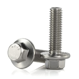M8 x 20mm Flanged Hex Head Bolts Flange Hexagon Screws, Stainless Steel 18-8 (304), Plain Finish, 20 PCS