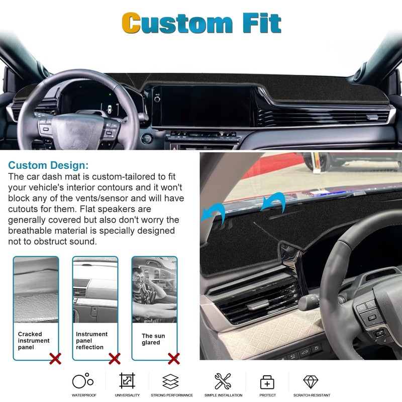 x xotic tech Center Console Dashboard Mat Compatible with Toyota