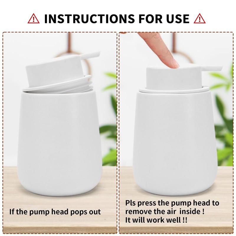 TOOZFO Soap Dispenser Ceramic with Easy-to-Press Pump Hand Lotion Liquid