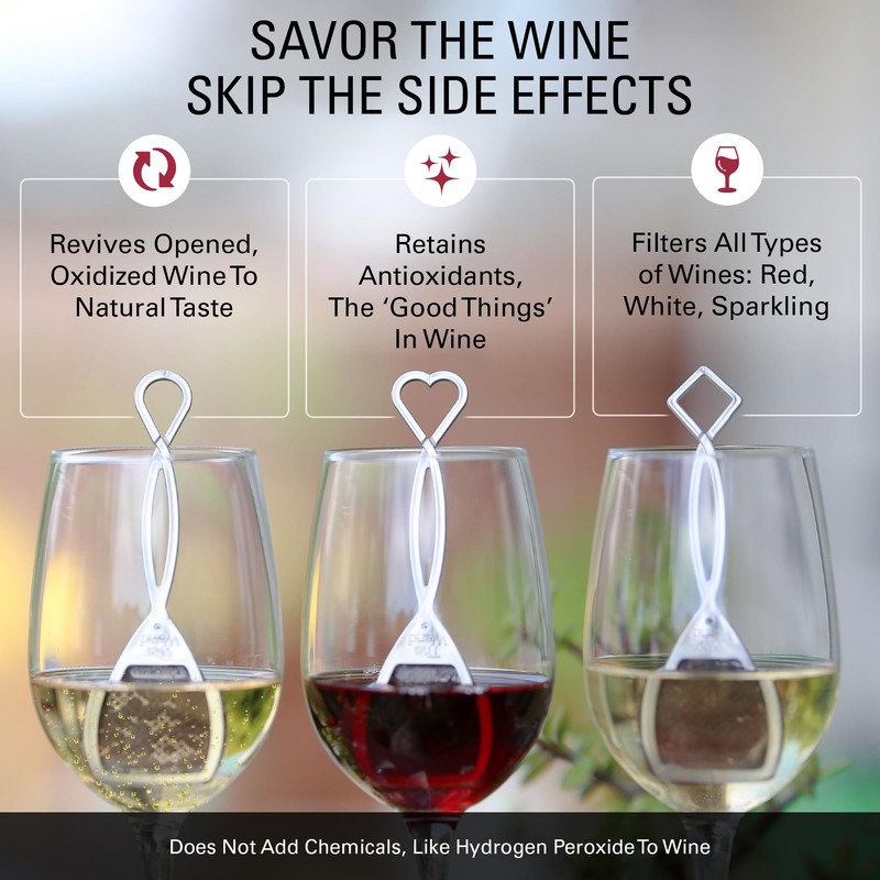 PureWine Pink Wand Filters Histamines and Sulfites - May Reduce