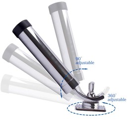 2 Pack Stainless Steel Deck Mount Fishing Rod Holder, 360 Degree Adjustable Fishing Rod Holders, Support for Marine Boat Yacht