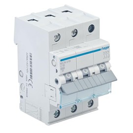 Hager MCN316 Biconnect Circuit Breaker Clamping System Three-Current (3P), Characteristics C up to 16 Ampère, 6kA Short Circuit Resistance