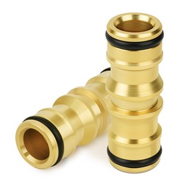 flintronic 2PCS Brass Double Male Hose Connectors, 1/2" double male hose-End Connector, hose end Connector Extender, for Join Garden Hoses Pipe Tube and Irrigation System