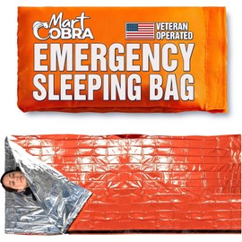 Emergency Sleeping Bag Mylar Thermal Bivy Survival Gear & Supplies Foil Kit | Shelter Cold Weather Power Outage Hiking Backpacking Bug Out Snow Winter