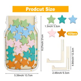 Krijuess Reward Jar for Kids, Classroom Reward Jar with Wooden Base, Classroom Behavior Management Tools Incentive Jar, Reward Jar for Classroom Home, Positive Behavior Reward Jars for Kids