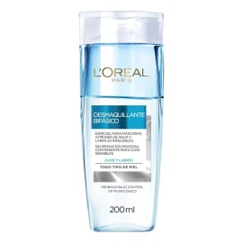 L'Oreal Paris Desmaquillante Bifásico para Ojos y Labios, Todo Tipo de Piel, 200ml.