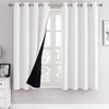 ChrisDowa White 100% Blackout Curtains for Bedroom with Black Liner,