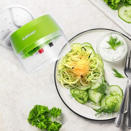 Handheld Spiralizer Vegetable Slicer, 4 in 1 Heavy Duty Veggie Spiral Cutter - Zoodle Pasta Spaghetti Maker
