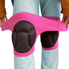 Women' s Work Knee Pads for Gardening Washing Floors Chores, Thick Padded Foam Knee Pads for Large Legs, Comfortable Female Knee Protectors for Kneeling on Hard Concrete Tile Floors, Pink Extra Large