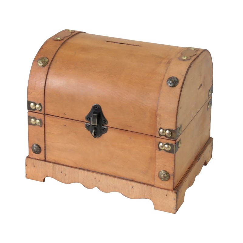 HMF 6414-51 Spardose aus Holz mit Schloss | 23,5 x