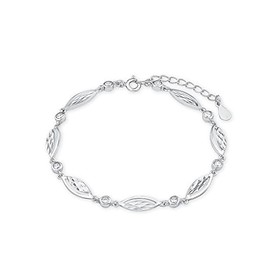 Amor Women's Bracelet 925 Sterling Silver Rhodium-Plated Zirconia White 20.5 cm – 509817