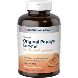 American Health Chewable Original Papaya Enzyme 600 Chwbls exp 08/26