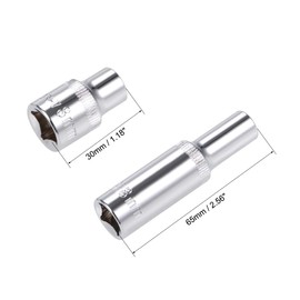 TOP-VIGOR 2Pcs 3/8-Inch Drive by 8mm Deep and Shallow Socket, Cr-V Drive Socket, 6-Point, Metric for Auto Repairing and Household