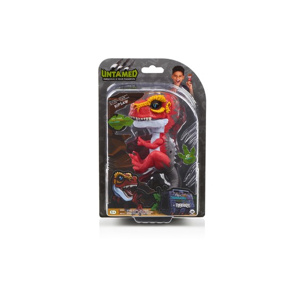 Untamed T-Rex by Fingerlings – Ripsaw (Red) - Interactive Collectible Dinosaur - By WowWee