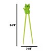 Green Maneki Neko Lucky Cat Reusable Training Chopsticks Set W/