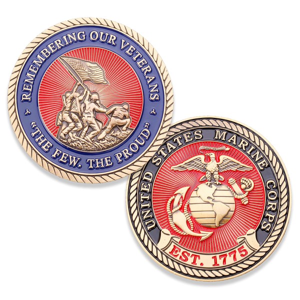 Marine Veteran Commemorative Challenge Coin - USMC Challenge Coin -