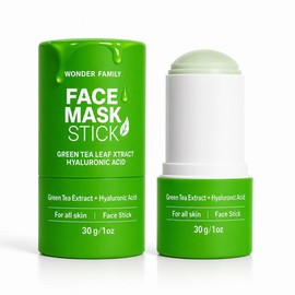 WONDER FAMILY Mascarilla De Té Verde En Barra - Limpiador De Poros Green Stick - Previene Los Puntos Negros - Arcilla Hidratante Limpieza Profunda -  