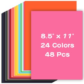 Colored Cardstock 48 Sheets, Assorted Colors A4 Size Cardstock Paper 8.5" x 11, 200GSM 75 lb Cardstock Colored Paper for Card Making, Craft, Scrapbooking, Party Decors, Kids School Supplies